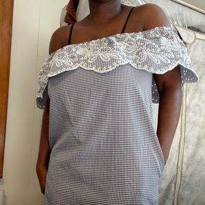 Checkered black and white dress